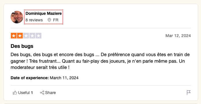 GameTwist 1,7 star revue trustpilot